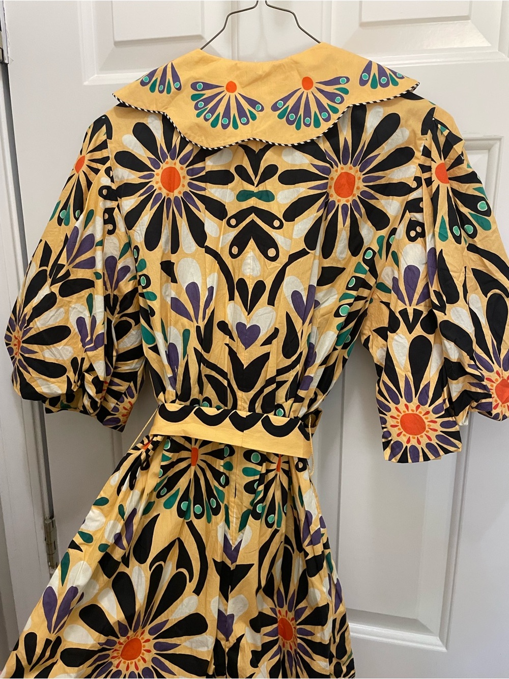 FARM Rio Yellow Floral Puff-Sleeve Romper with Scalloped Collar - Picture 3 of 5